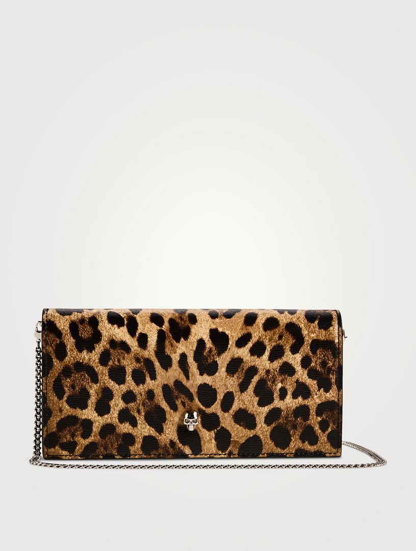 ALEXANDER MCQUEEN Skull Wallet On Chain In Leopard Print Holt Renfrew