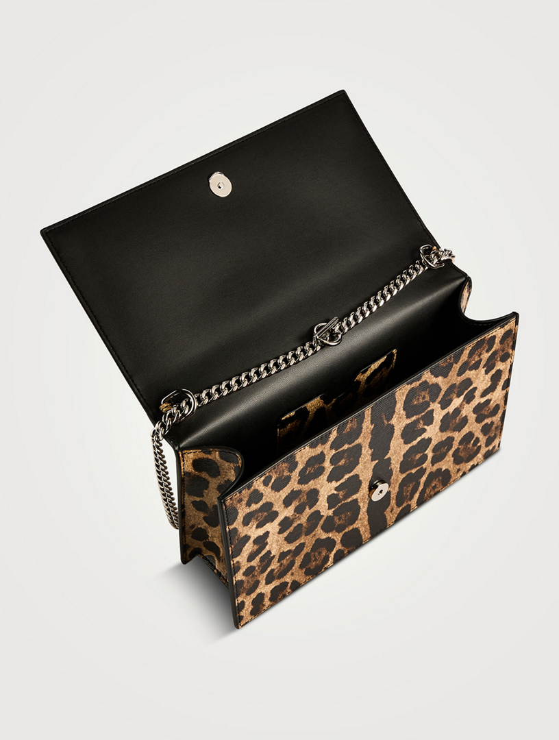 Medium Skull Top Handle Bag In Leopard Print