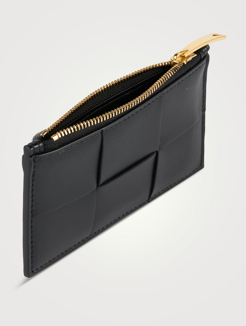 カードケース・名刺入れ BOTTEGA VENETA CASSETTE ZIPPERED CARD CASE Bottega Veneta® Men's Cassette Credit Card Case in Black