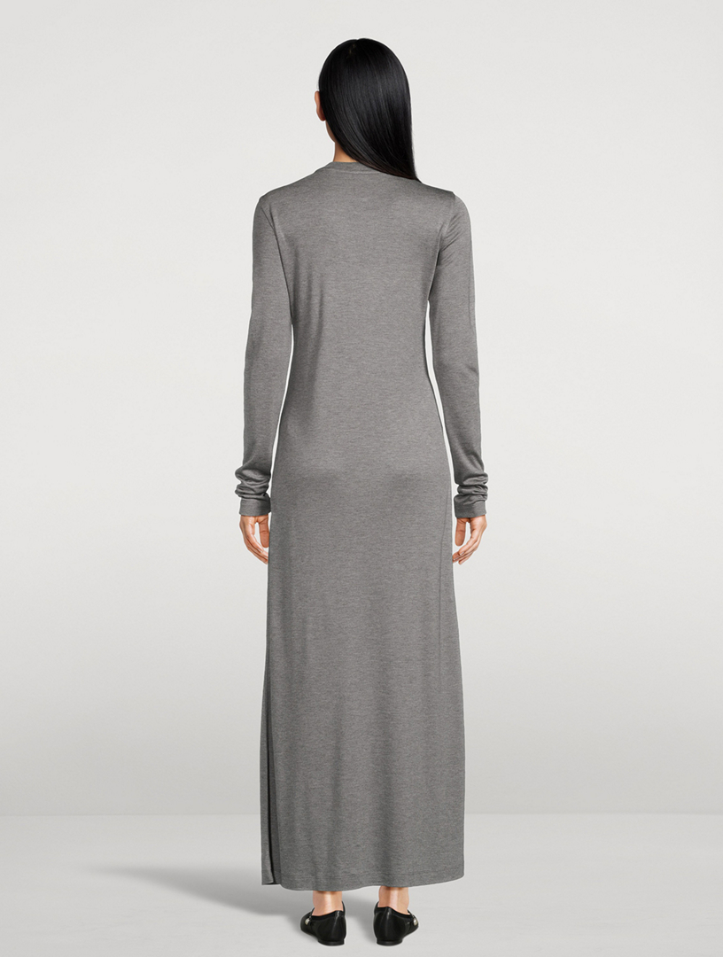 Long-Sleeve Jersey Maxi Dress