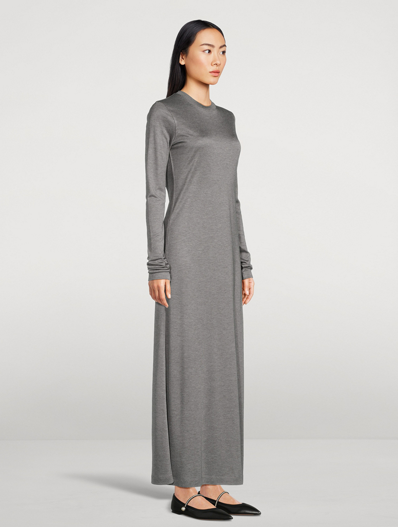 Long-Sleeve Jersey Maxi Dress