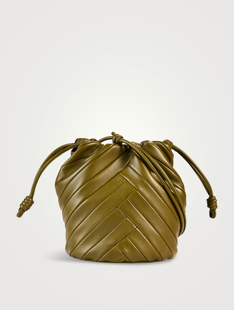 Flamenco Patchwork Leather Bucket Bag With Donut Chain