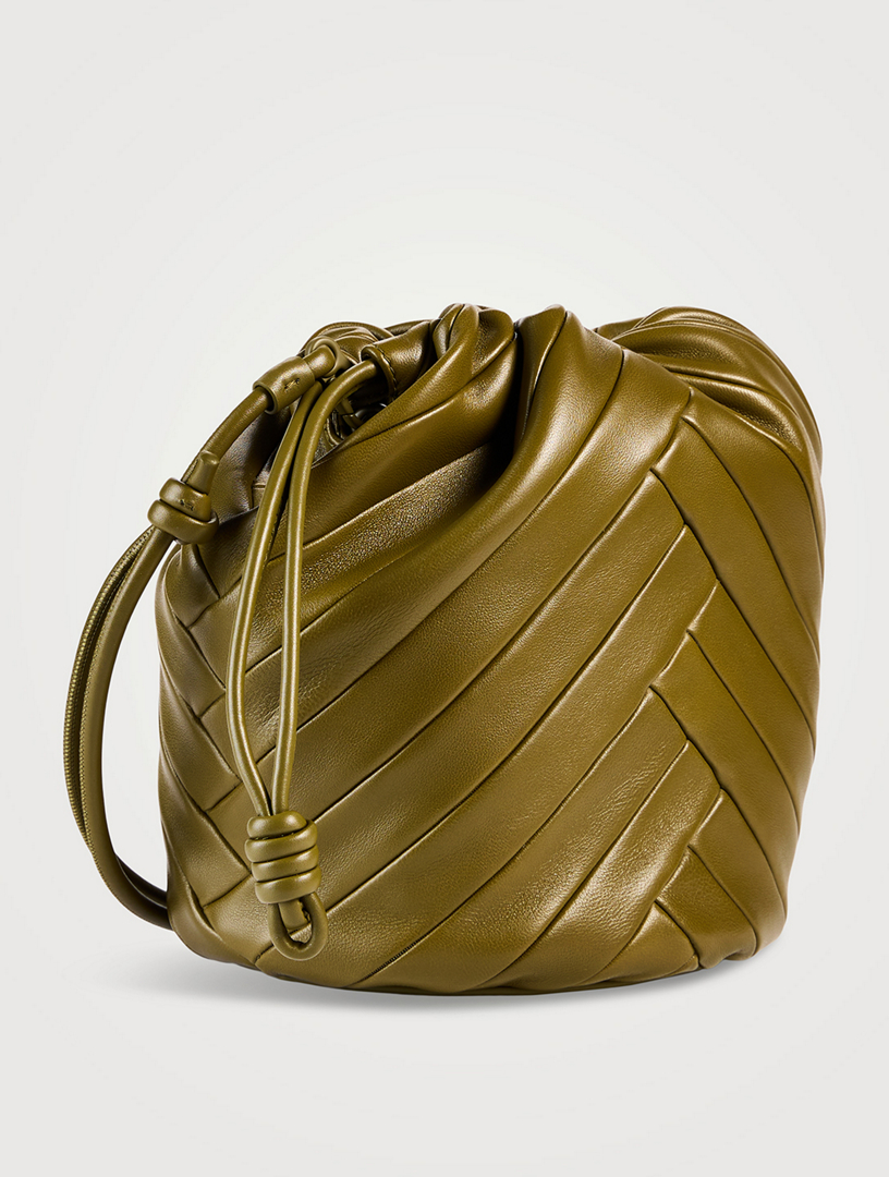 Flamenco Patchwork Leather Bucket Bag With Donut Chain