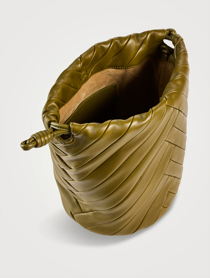 Flamenco Patchwork Leather Bucket Bag With Donut Chain