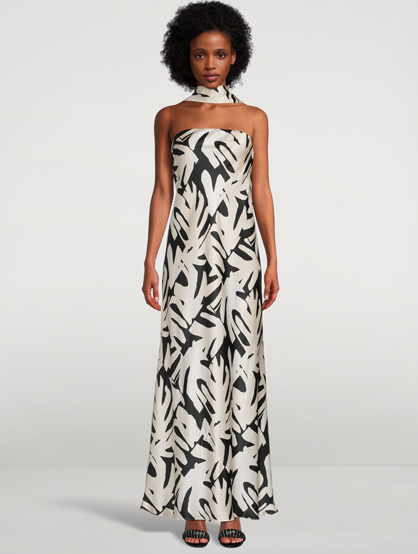 Micah Strapless Silk Bias Maxi Dress