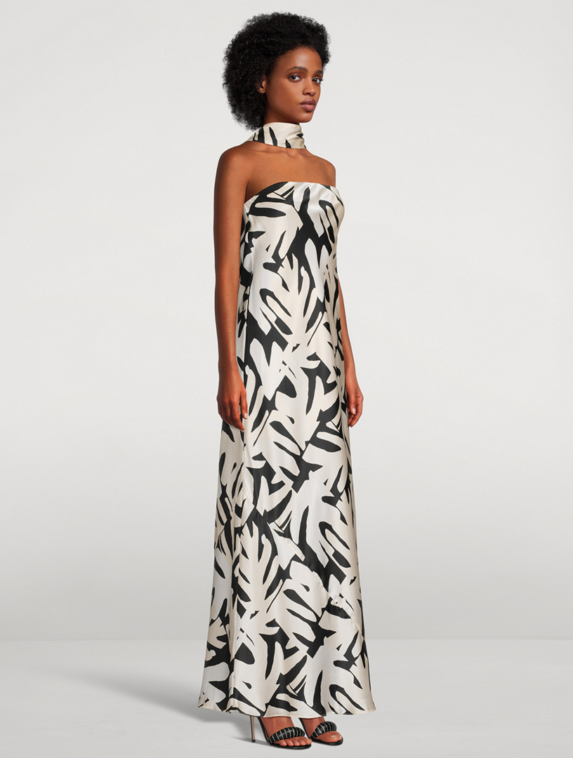 Micah Strapless Silk Bias Maxi Dress