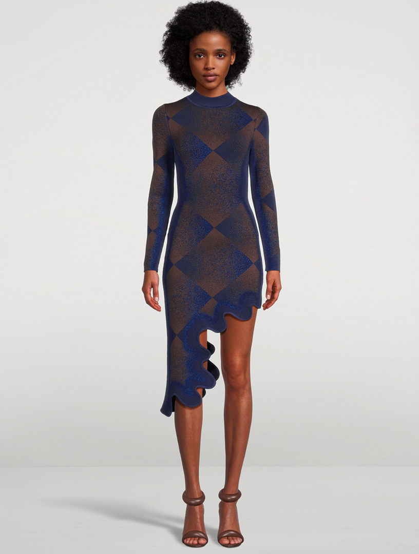 Dobby Wavy Mini Dress