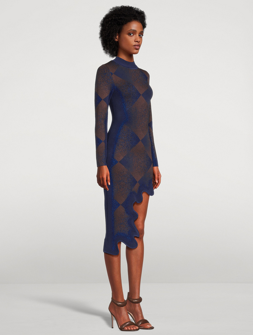Dobby Wavy Mini Dress