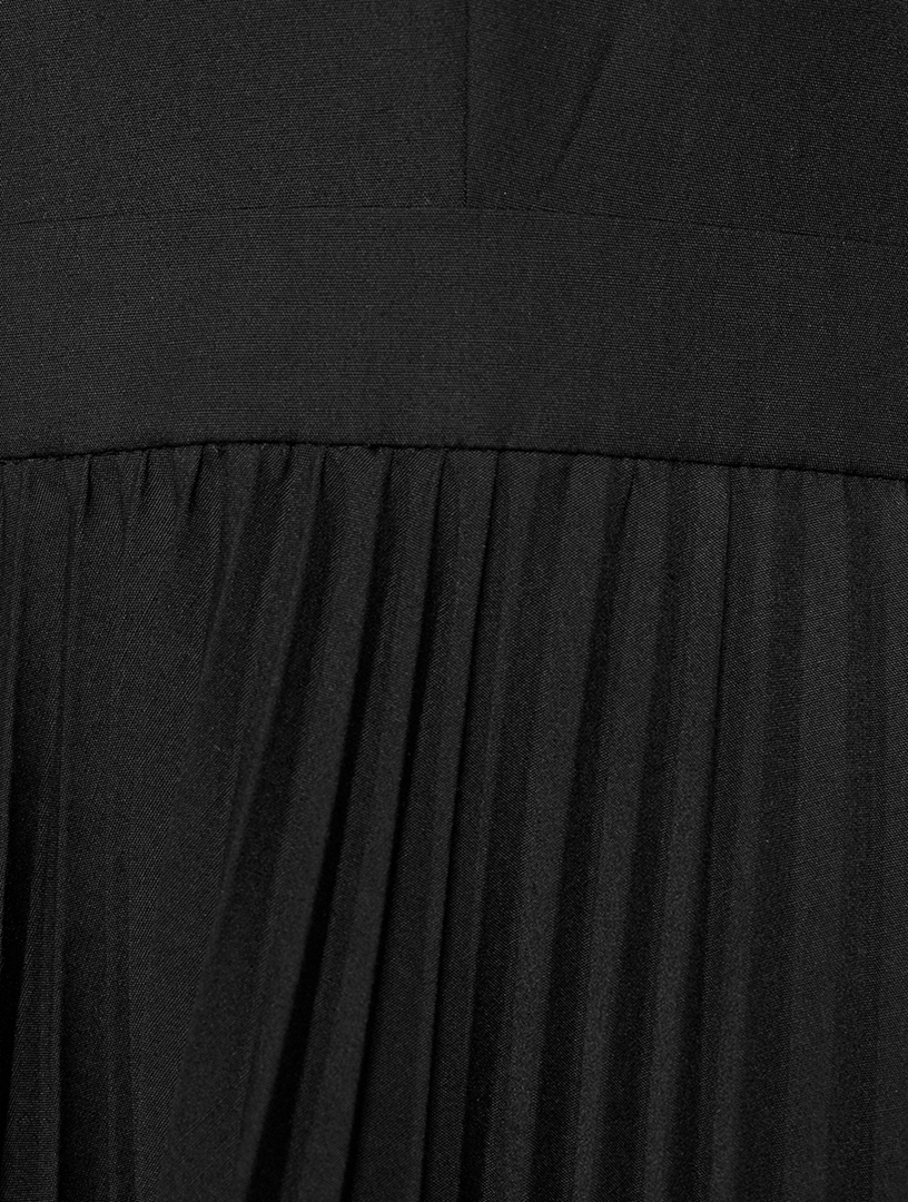 THEORY Pleated Poplin Midi Dress