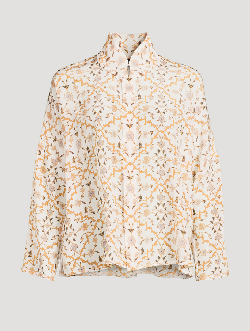 Silk Shirt Vine Print