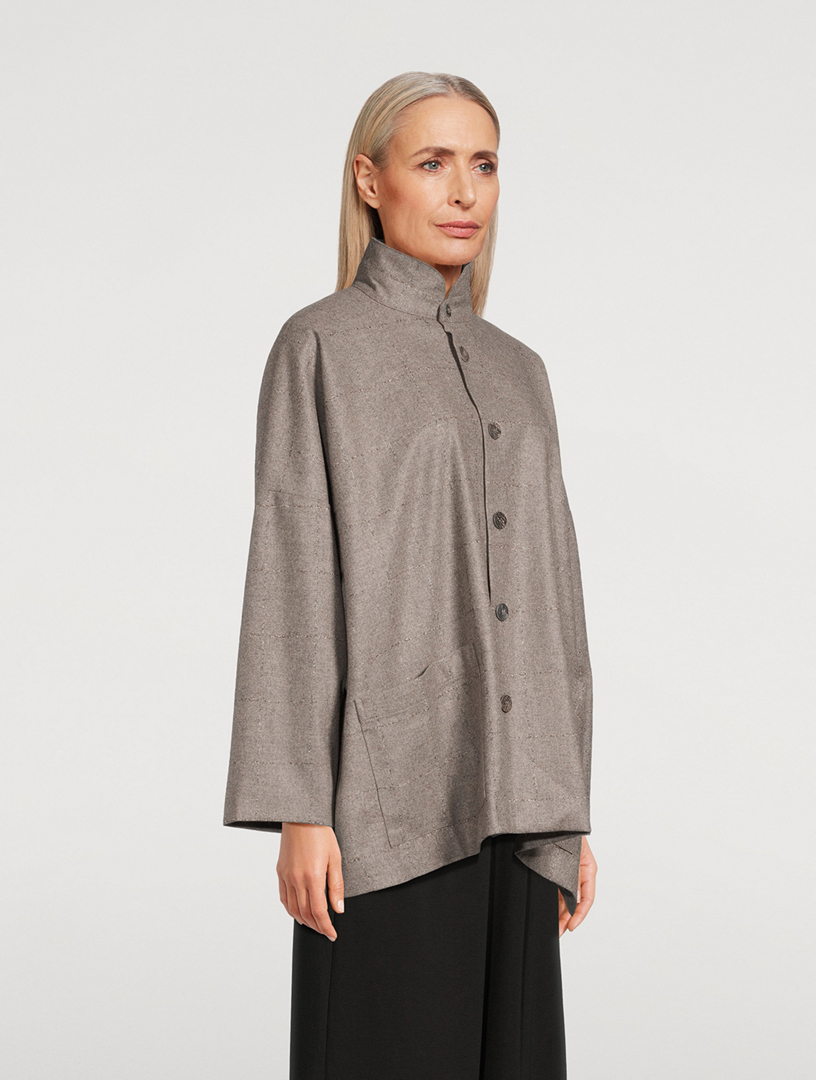 Windowpane Bouclé Jacket