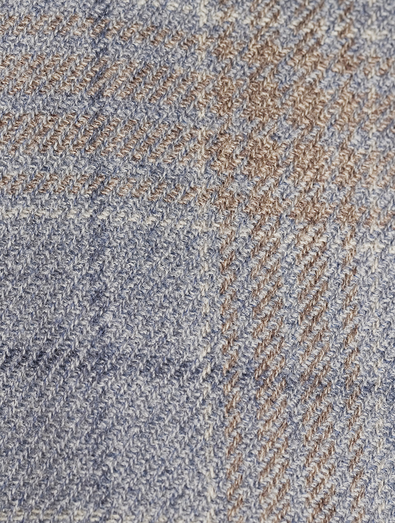 Wool Silk Jacket Plaid Print