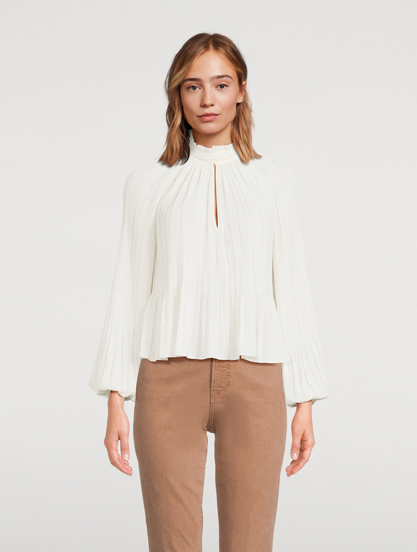 Walker Pleated Peasant Blouse