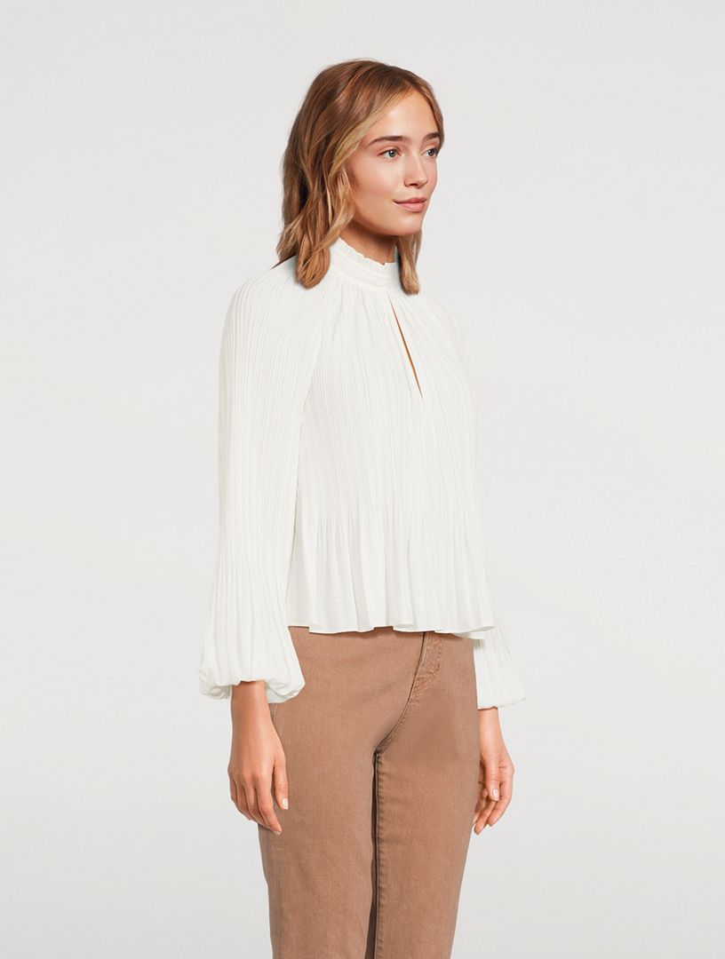Walker Pleated Peasant Blouse