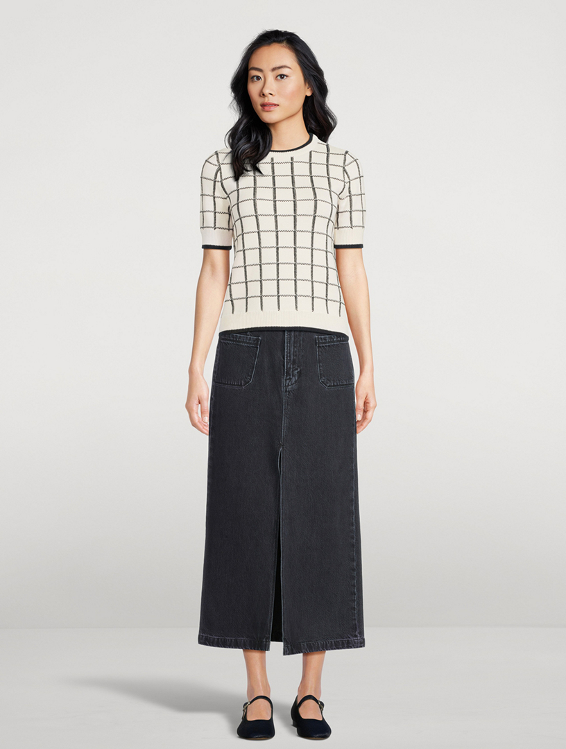 Krissa Jacquard Short-Sleeve Sweater