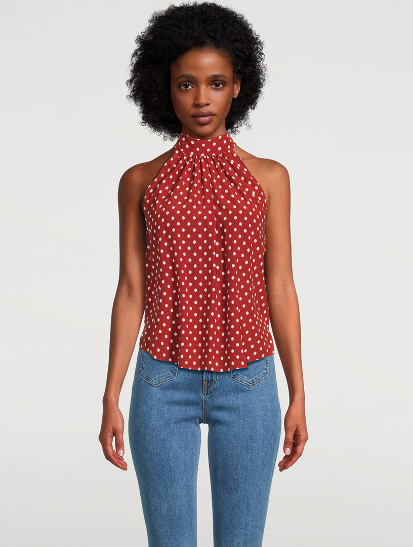 Kovi Halter Top Polka Dot Print