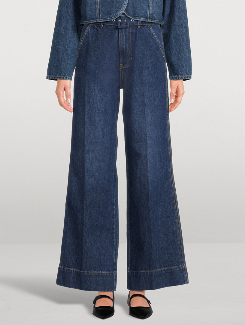 Taylor Belted Wide-Leg Jeans