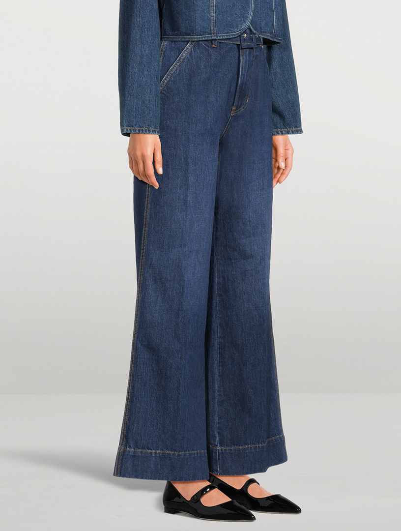 Taylor Belted Wide-Leg Jeans