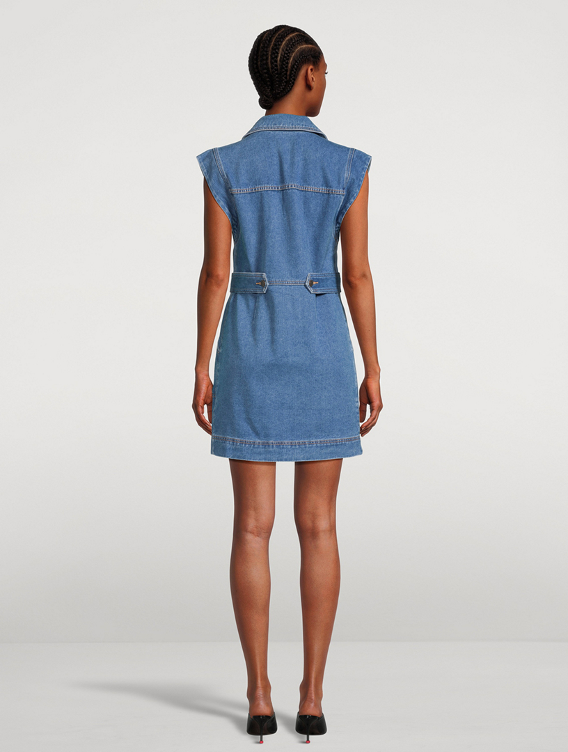 veronica beard jax denim dress Jax Sleeveless Denim Minidress (Women)