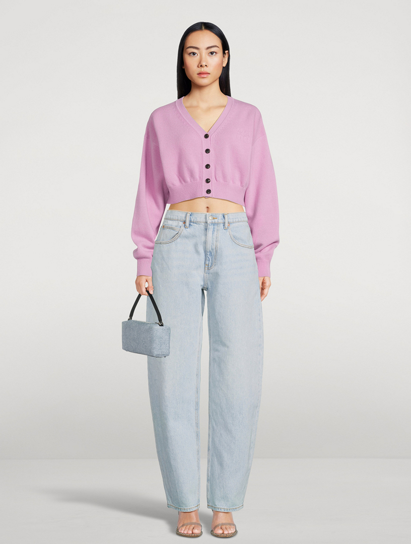 Zipped-Back Balloon-Leg Jeans