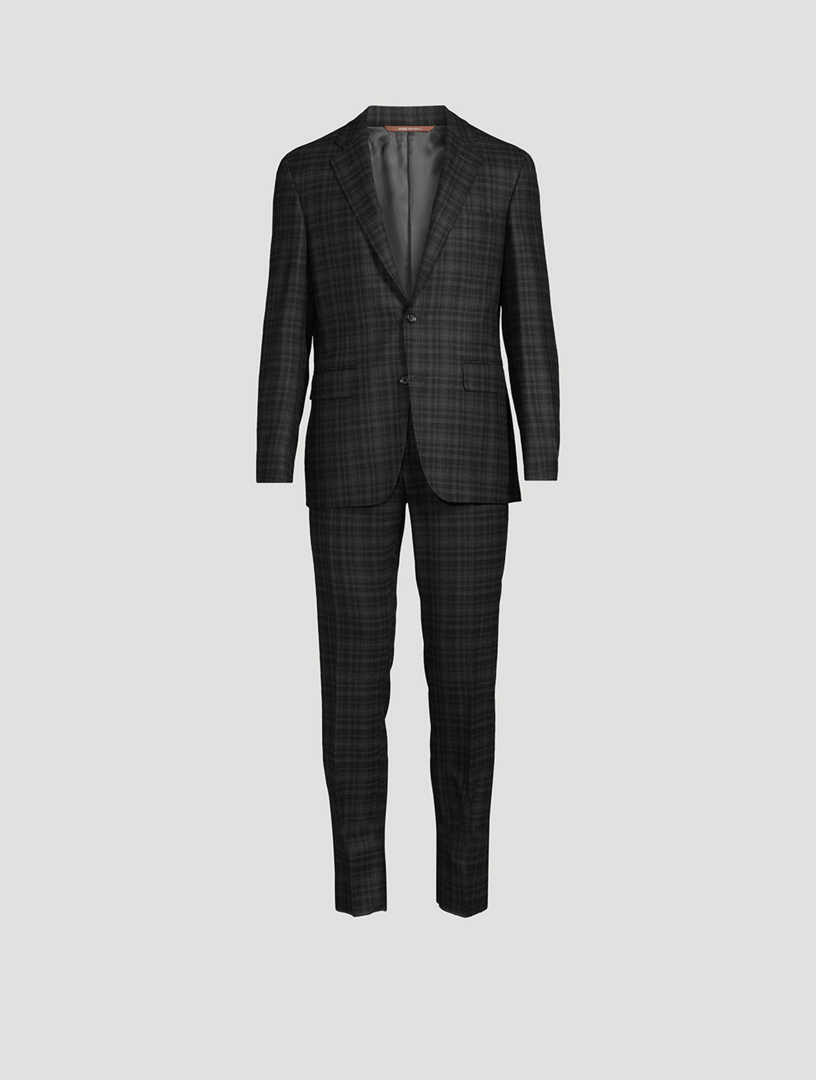 Kei Wool Two-Piece Suit Check Print