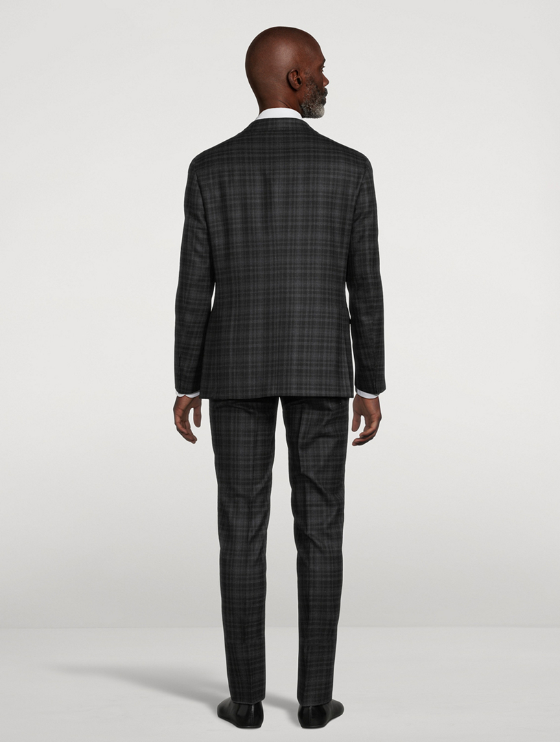 Kei Wool Two-Piece Suit Check Print