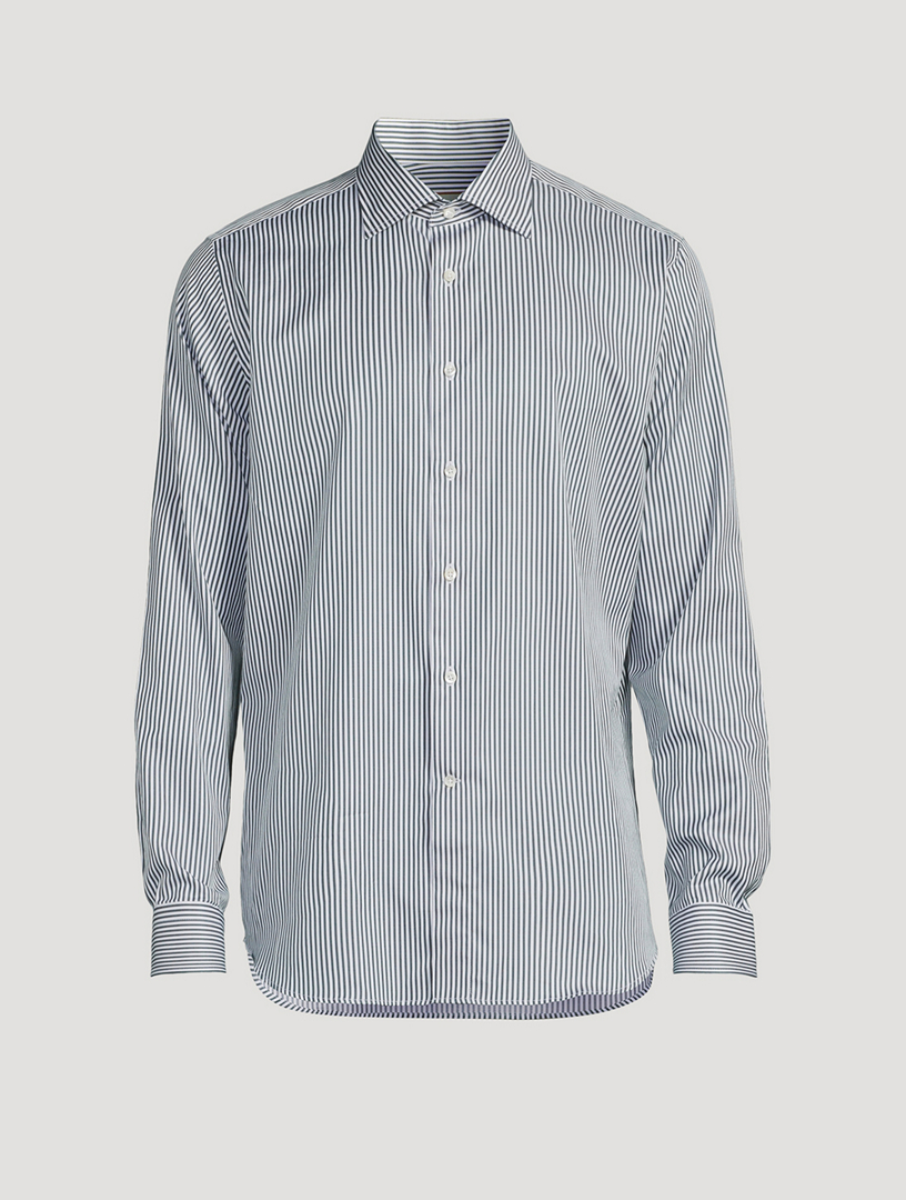 Cotton Dress Shirt Striped Print