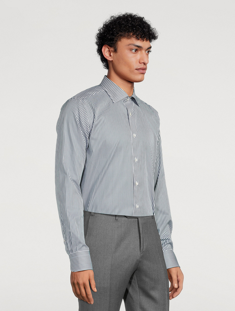 Cotton Dress Shirt Striped Print