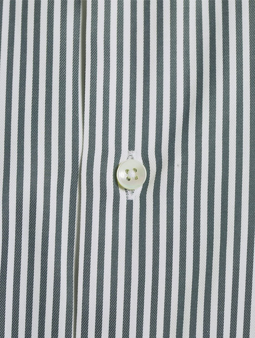 Cotton Dress Shirt Striped Print