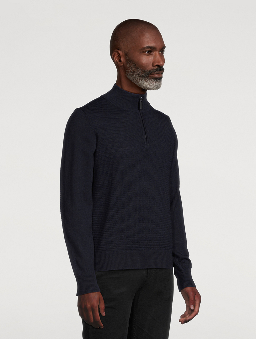 Wool Quarter-Zip Sweater