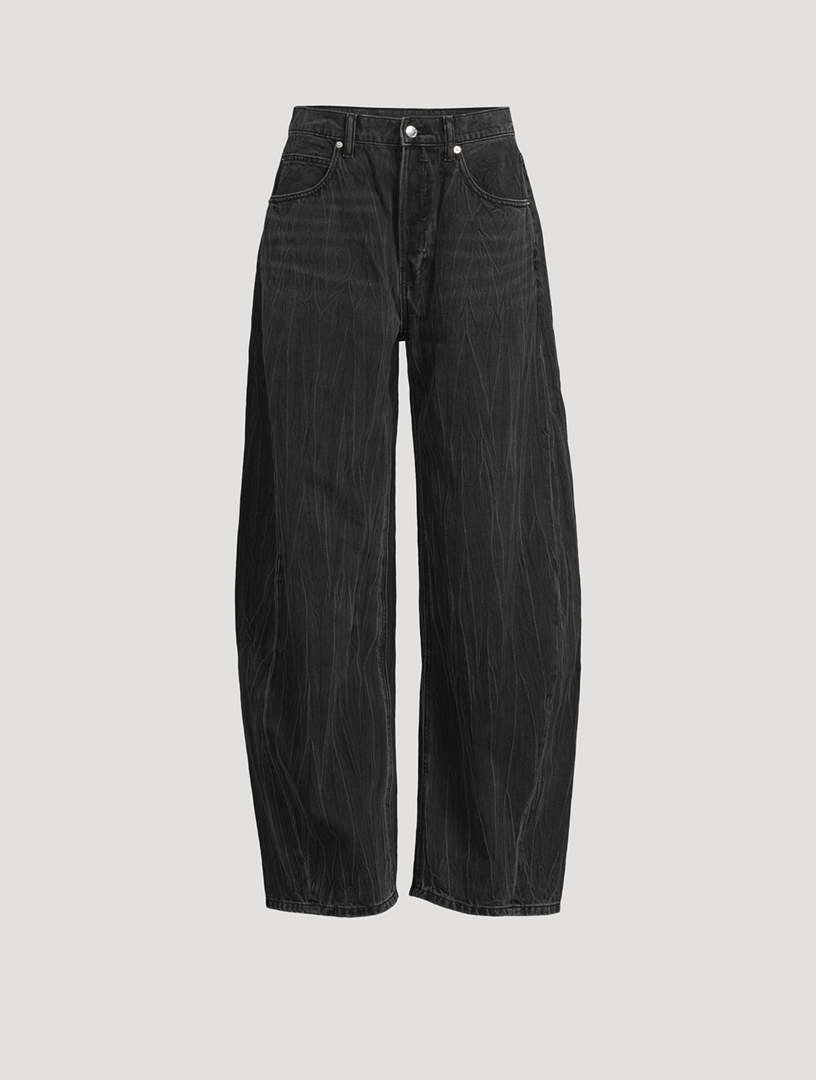 Creased Balloon-Leg Jeans