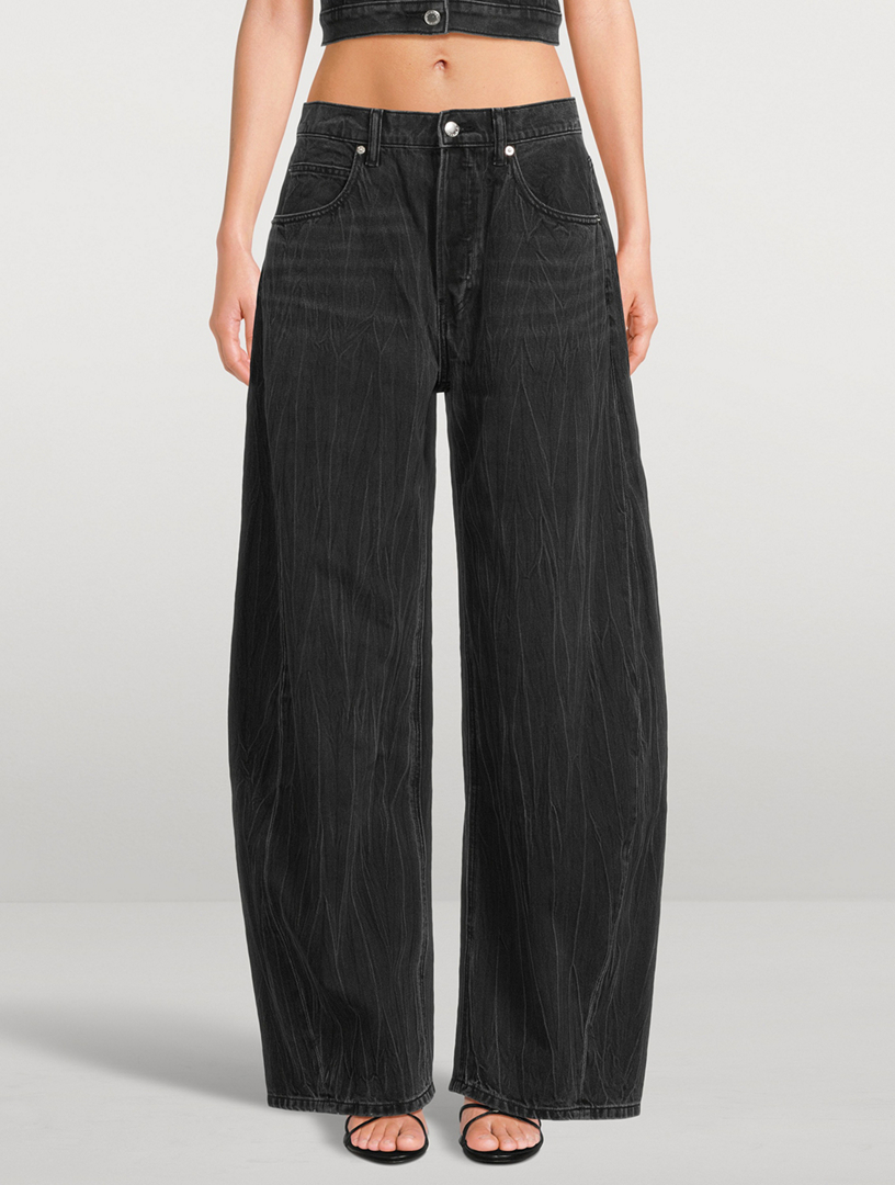 Creased Balloon-Leg Jeans