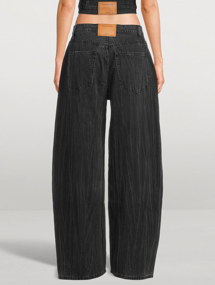 Creased Balloon-Leg Jeans