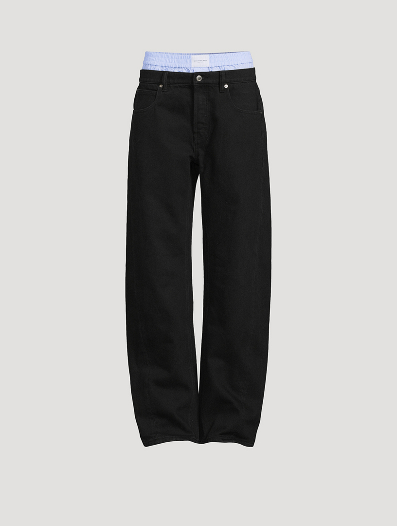 Layered Balloon-Leg Jeans And Boxer Shorts