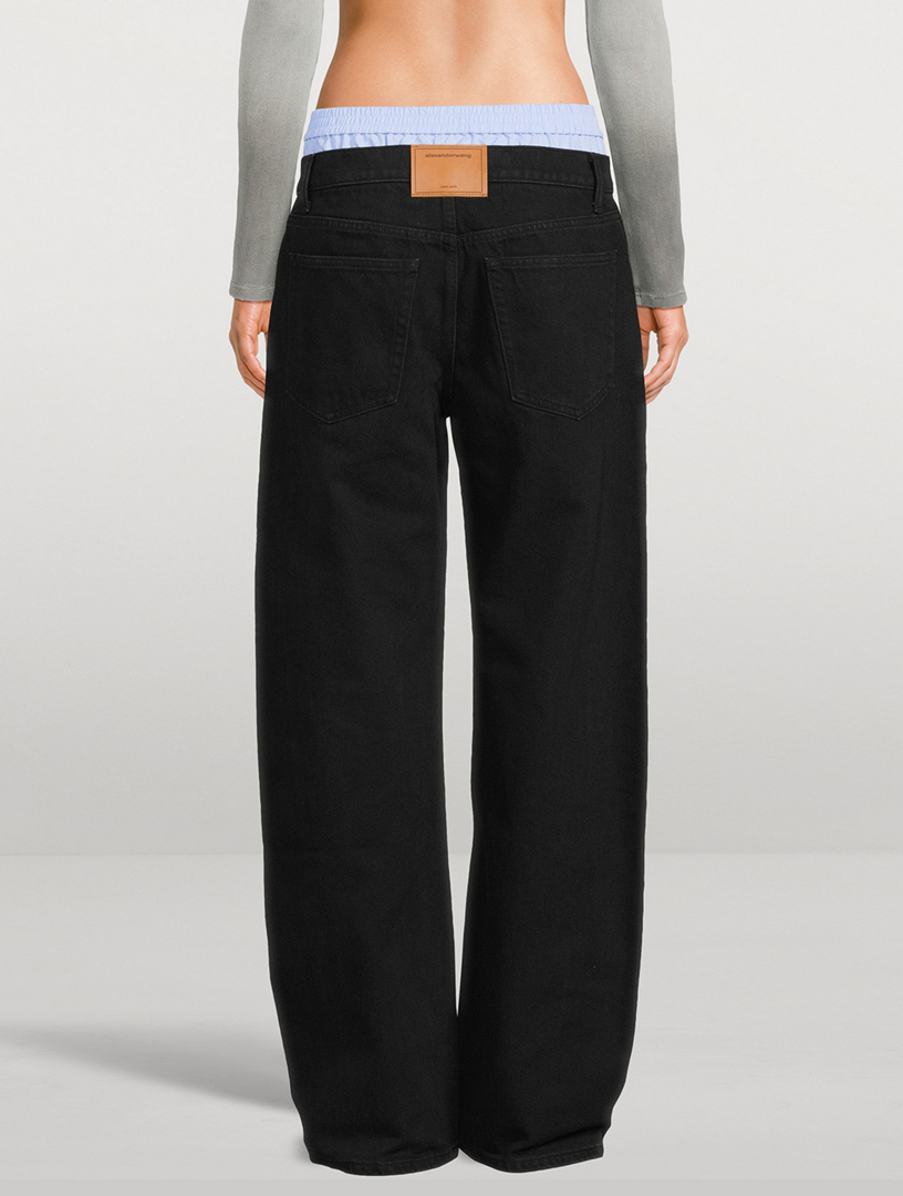Layered Balloon-Leg Jeans And Boxer Shorts