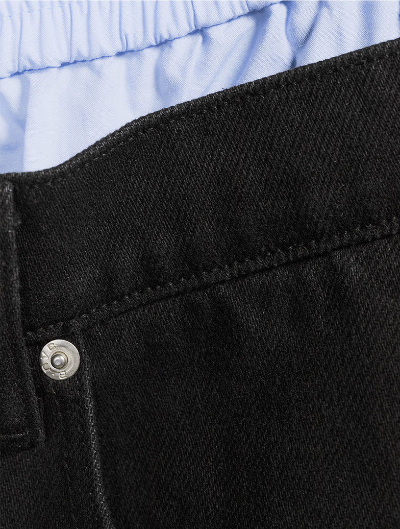 Layered Balloon-Leg Jeans And Boxer Shorts