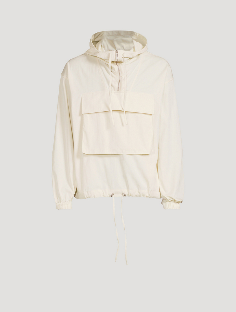Cotton And Nylon Hooded Pullover Jacket