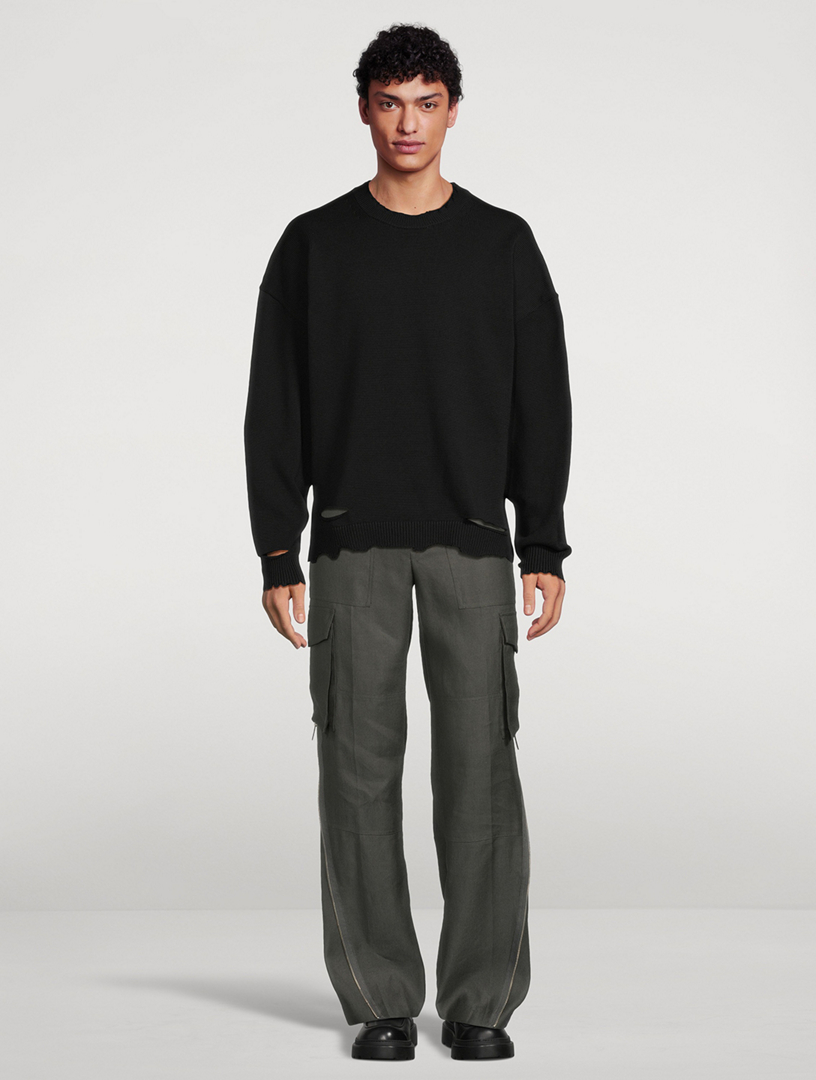 Distressed Cotton Sweater