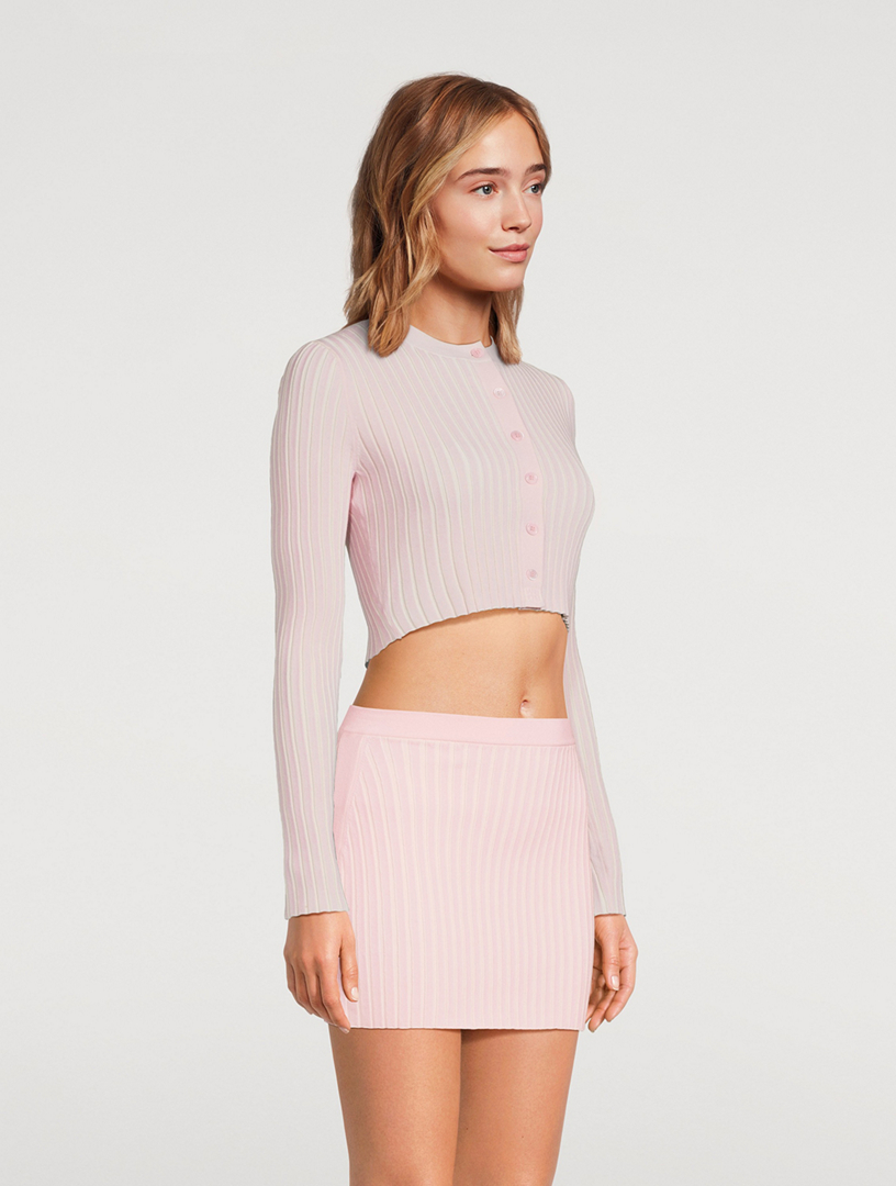 Cotton-Blend Shrunken Cropped Cardigan