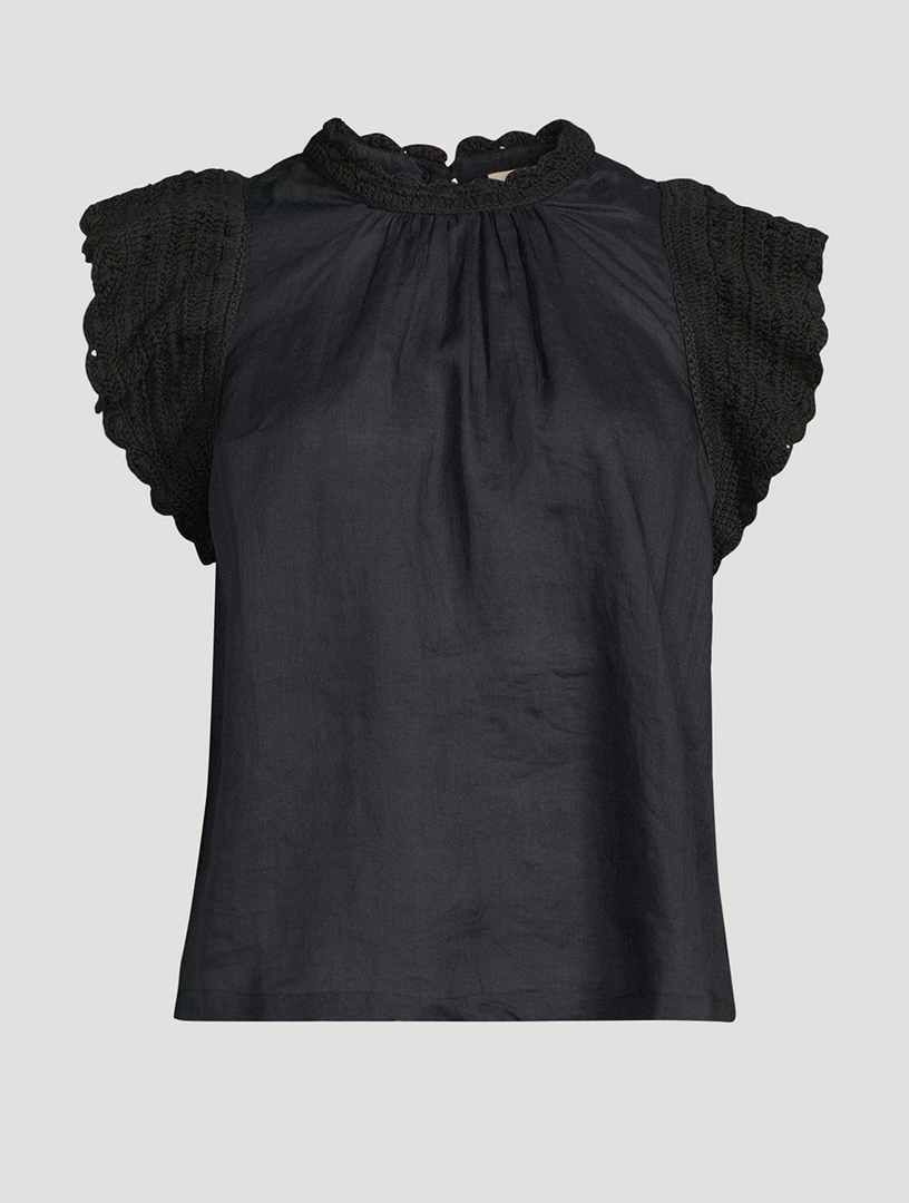 Kai Crochet-Sleeve Top