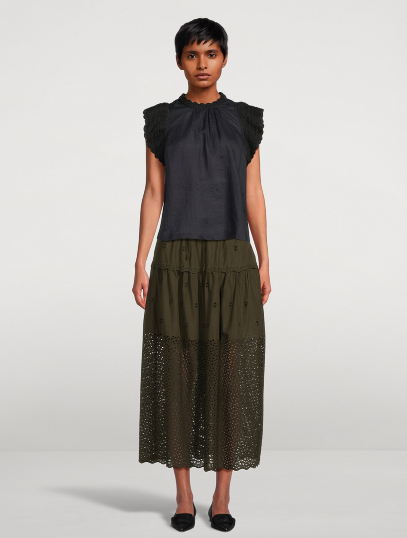 Kai Crochet-Sleeve Top