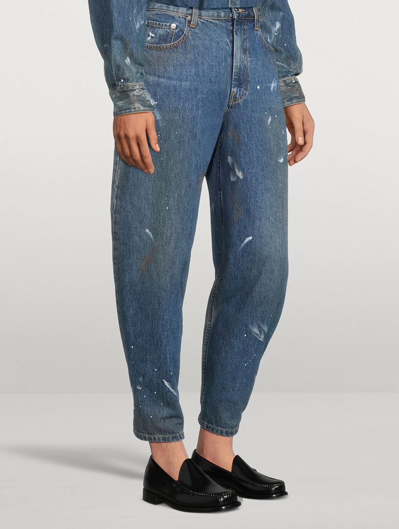 Painted Wide-Leg Jeans