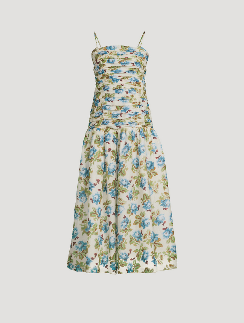 knee length dresses for ladies Buy Raquel Lace Up Floral Maxi Dress Online main image 1