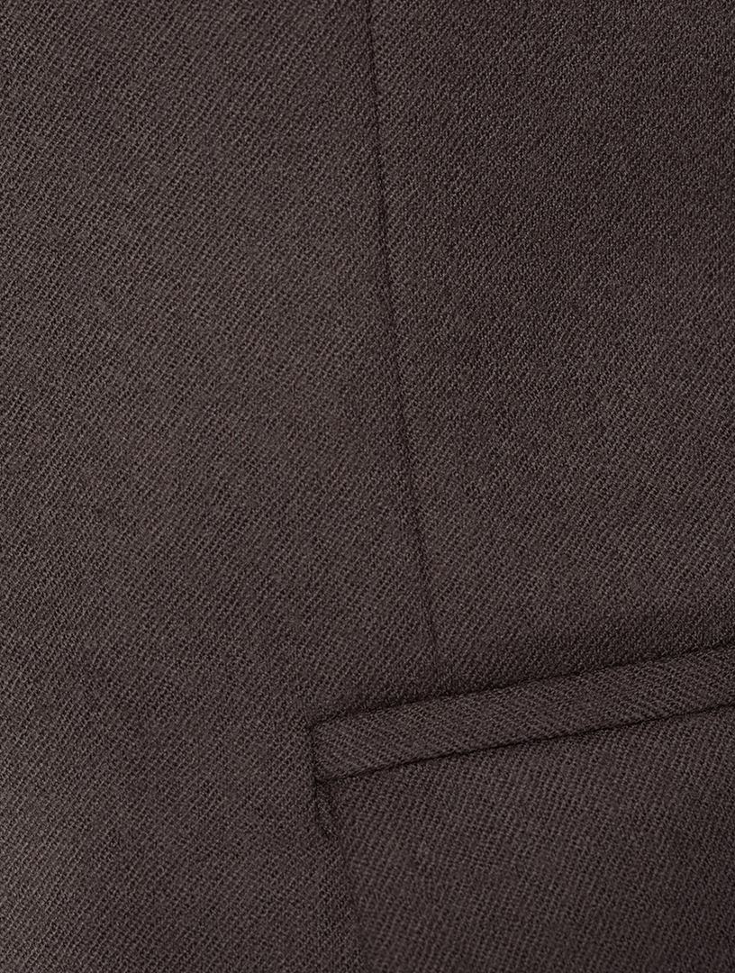 Single-Breasted Wool Flannel Blazer