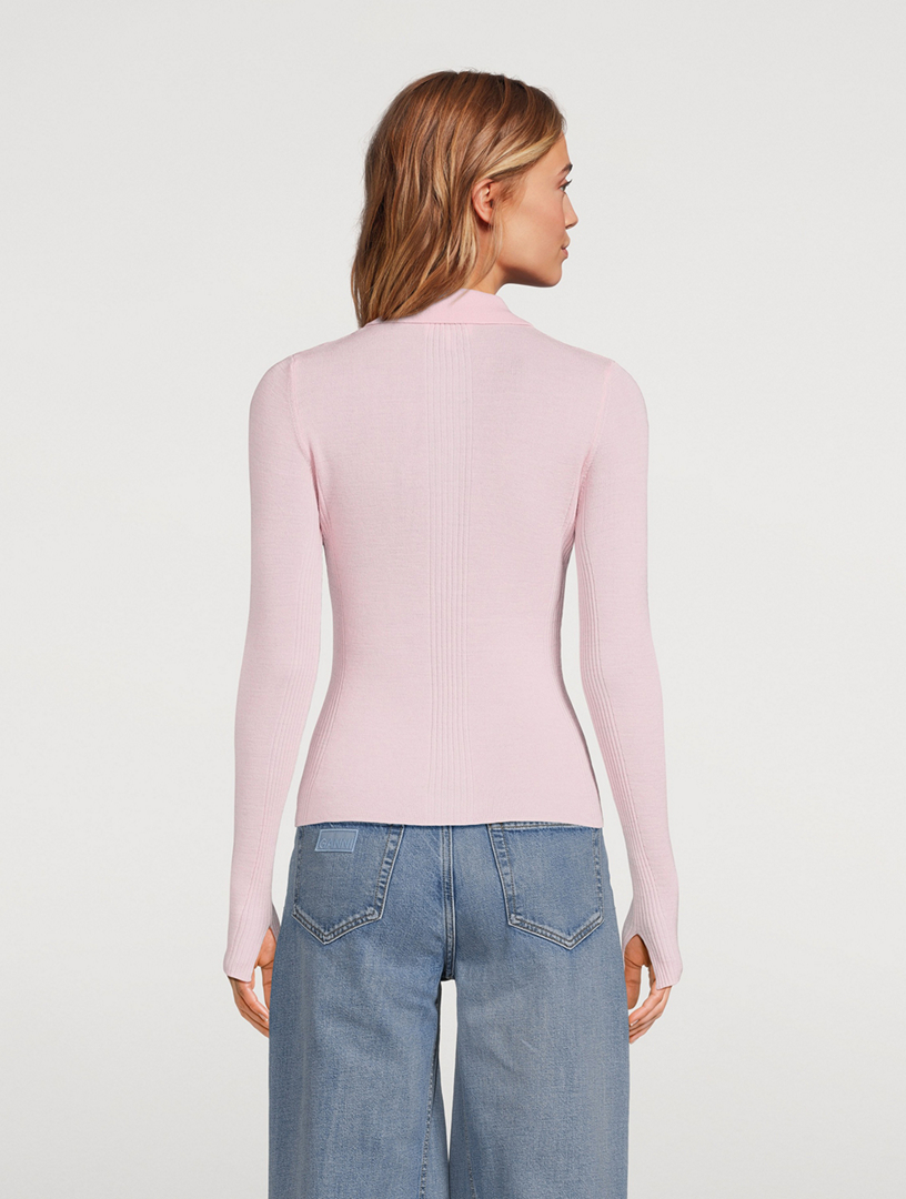 Merino Wool Polo Sweater
