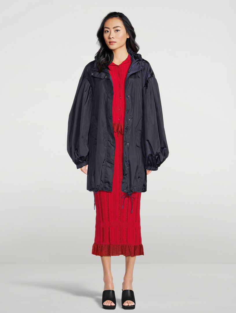 Puff-Sleeve Trapeze Parka