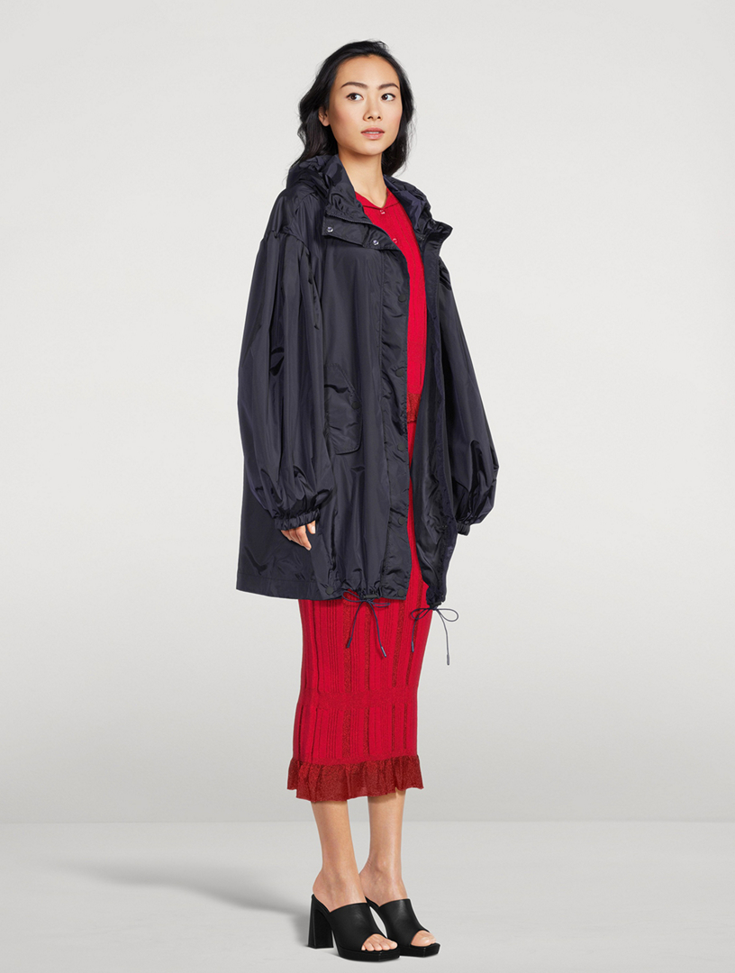 Puff-Sleeve Trapeze Parka