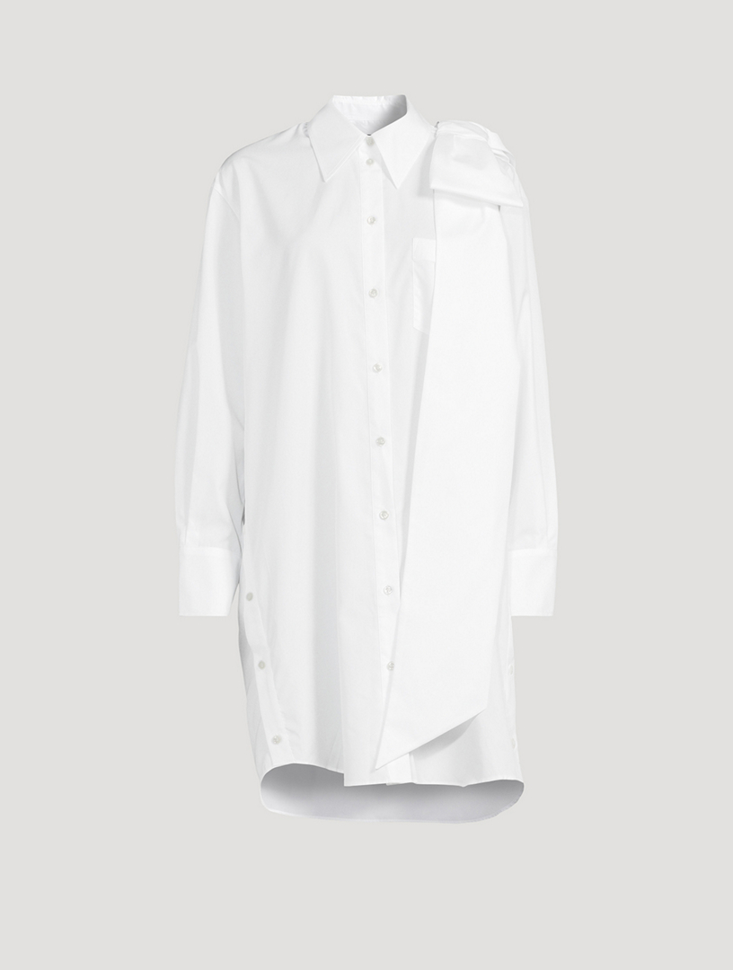 Bow-Shoulder Poplin Shirt