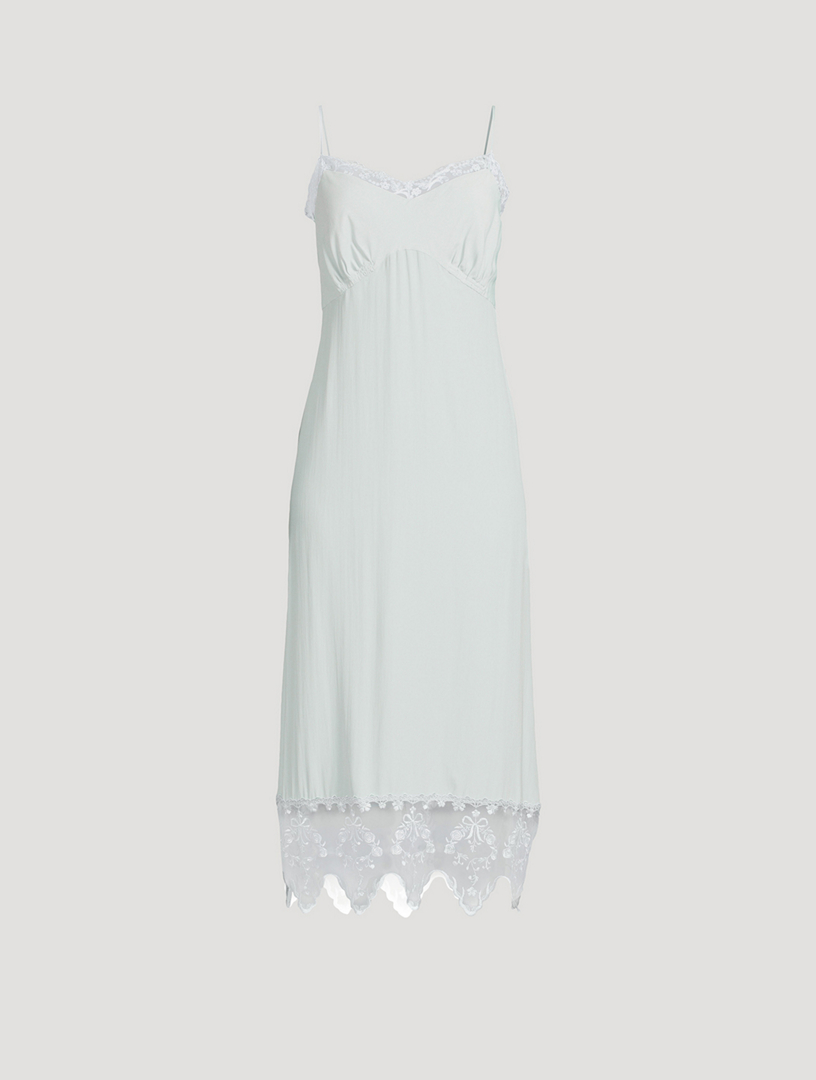 Lace-Trimmed Slip Dress