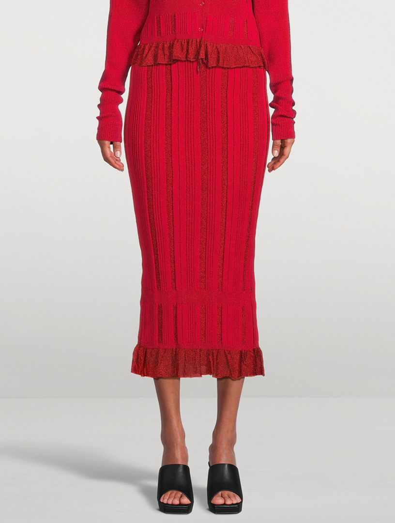 Tinsel Knit Midi Skirt